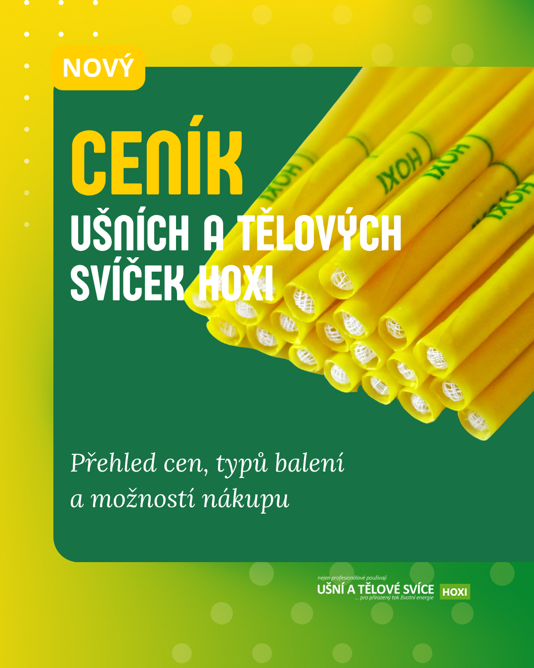 Ceník a balení ušních a tělových svíček HOXI® 4-5-xx